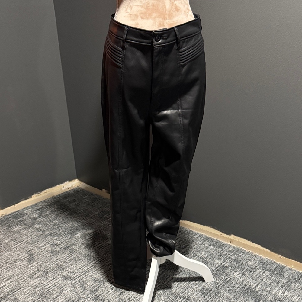 Express Black Faux Leather Trousers